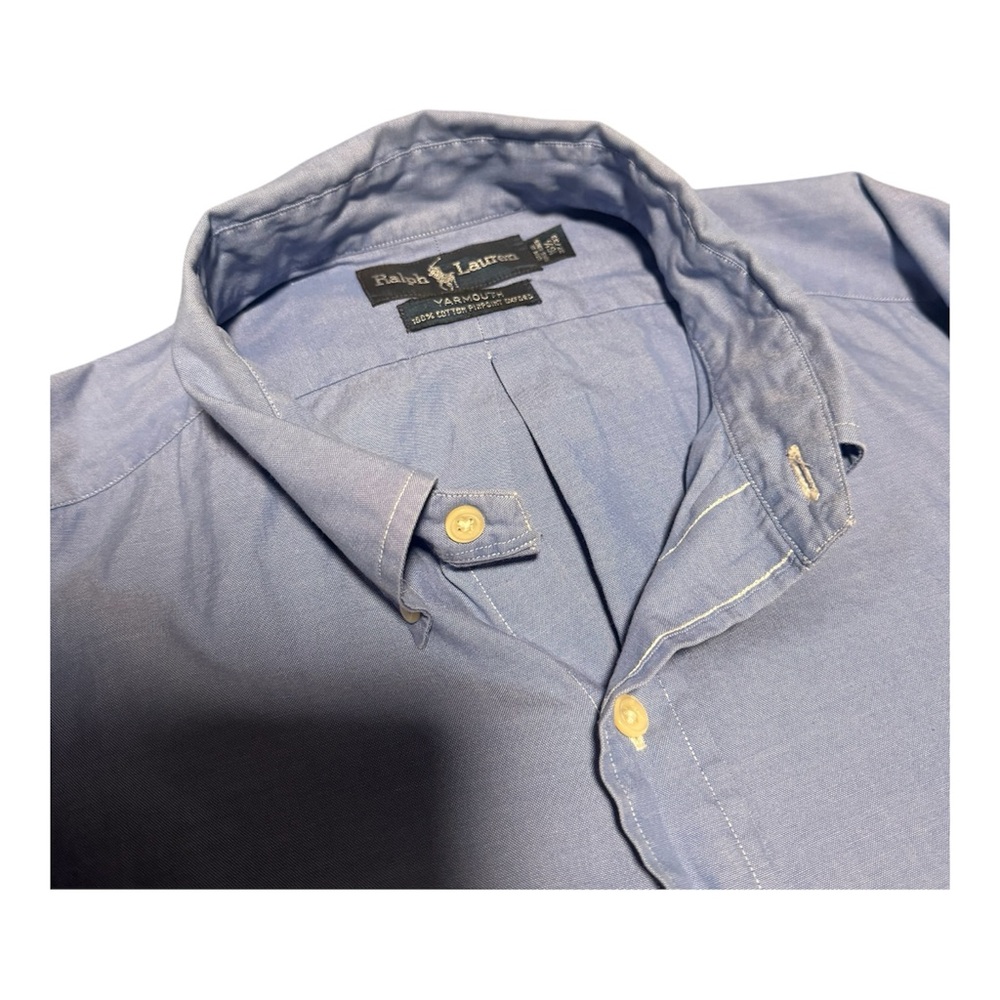 Ralph Lauren Yarmouth Vintage Cotton Blue Oxford Dress Shirt Men's Size 16 1/2